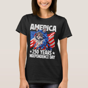250 America Years Independence Day Maine Coon T-Shirt