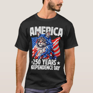 250 America Years Independence Day Maine Coon T-Shirt