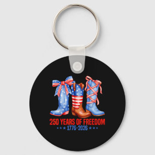 250 America Years of Freedom Cowgirl Boots Key Ring