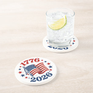 250 American Independence Patriotic Flag 1776 2026 Coaster