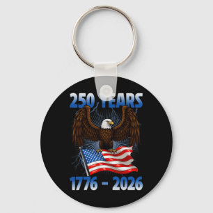 250 American Years 1776 2026 250th Birthday Eagle Key Ring