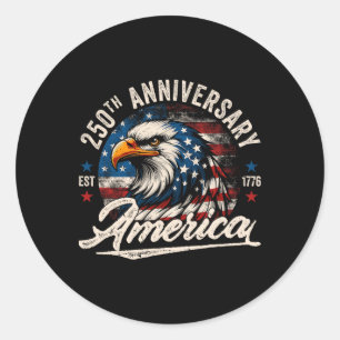 250 American Years 1776 2026 250th Birthday Usa Fl Classic Round Sticker