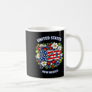 250 Anniversary AAAmerican Flag Floral New Mexico Coffee Mug