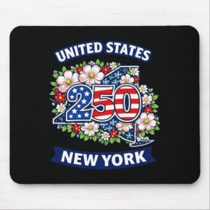 250 Anniversary AAAmerican Flag Floral New York Mouse Pad