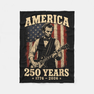 250 Anniversary Usa 16th President Guitar 250 Fleece Blanket