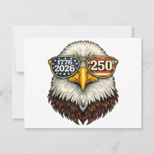 250 Anniversary USA 1776-2026 Patriotic Bald Eagle Holiday Card