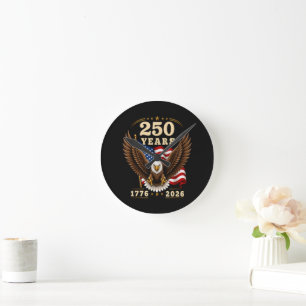250 Anniversary USA 250 Years 1776-2026 Round Clock
