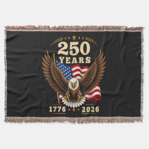 250 Anniversary USA 250 Years 1776-2026 Throw Blanket