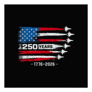 250 Anniversary USA 250th American 250 Years 4th J Poster