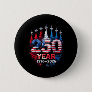 250 Anniversary Usa 250th American Flag Patriotic 6 Cm Round Badge