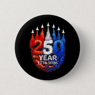 250 Anniversary USA 250th American Flag Patriotic 6 Cm Round Badge