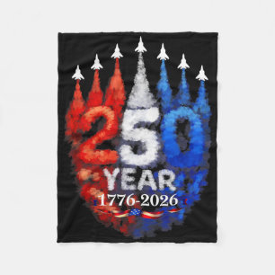 250 Anniversary Usa 250th American Flag Patriotic  Fleece Blanket