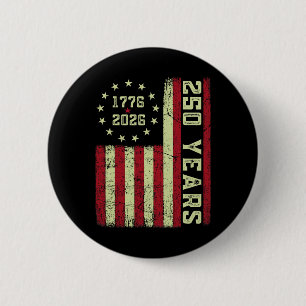 250 Anniversary Usa 250th Us Flag Patriotic 4th Of 6 Cm Round Badge