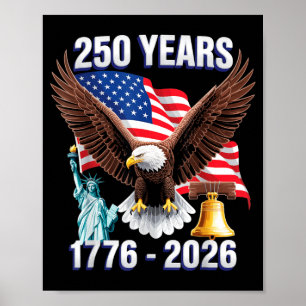 250 Anniversary USA 4th of July Independence Day Poster