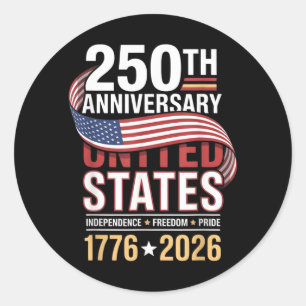 250 Anniversary Usa 4th Of July Patriotic 250 Classic Round Sticker
