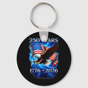 250 Anniversary Usa 4th Of July Patriotic 250 Key Ring