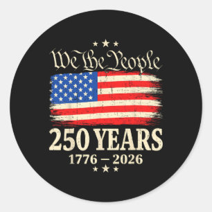 250 Anniversary Usa 4th Of July Patriotic 250 Year Classic Round Sticker
