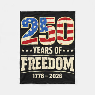 250 Anniversary Usa 4th Of July Patriotic 250 Year Fleece Blanket