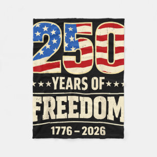 250 Anniversary Usa 4th Of July Patriotic 250 Year Fleece Blanket