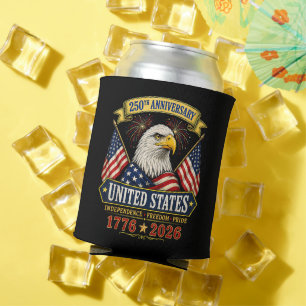 250 Anniversary USA 4th of July Patriotic Can Cooler