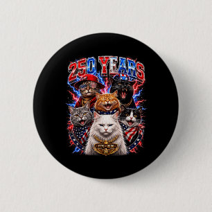 250 Anniversary Usa Cat Kitty 250 Years Aamerican 6 Cm Round Badge