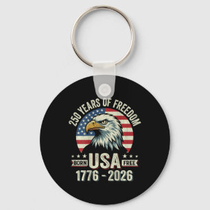 250 Anniversary Usa Eagle American Flag (design On Key Ring
