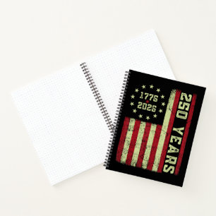 250 Anniversary Usa Flag Notebook