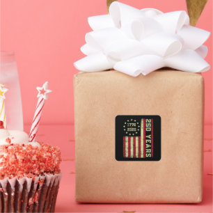 250 Anniversary Usa Flag Square Sticker