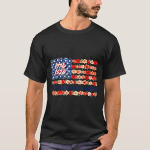 250 Anniversary Usa Floral 250 Years Aamerican 4th T-Shirt