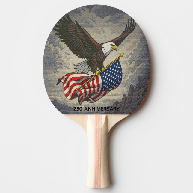 250 Anniversary USA Freedom 2026, American Flag Pi Ping Pong Paddle (Front)