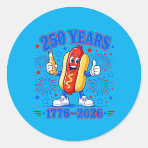 250 Anniversary Usa Patriotic 250 Years Aamerican Classic Round Sticker