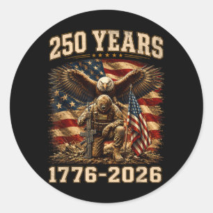 250 Anniversary Usa Patriotic 250 Years Aamerican Classic Round Sticker
