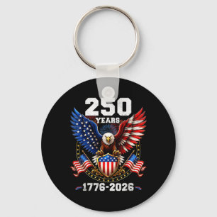 250 Anniversary Usa Patriotic 250 Years Aamerican Key Ring