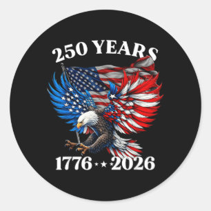 250 Anniversary USA Patriotic Eagle 250th 4th of Classic Round Sticker