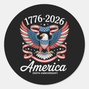 250 Anniversary USA Patriotic Eagle 250th 4th of Classic Round Sticker