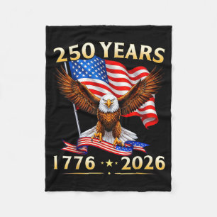 250 Anniversary USA Patriotic Eagle 250th 4th of Fleece Blanket