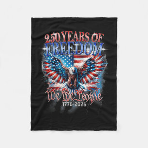 250 Anniversary USA Patriotic Eagle 250th 4th of Fleece Blanket