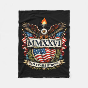 250 Anniversary USA Patriotic Eagle 250th 4th of Fleece Blanket
