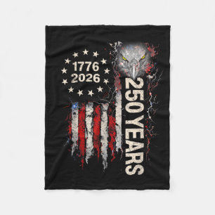 250 Anniversary USA Patriotic Eagle 250th 4th of Fleece Blanket