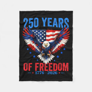 250 Anniversary USA Patriotic Eagle 250th 4th of Fleece Blanket