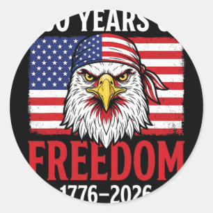 250 Anniversary Usa Patriotic Eagle 250th 4th Of J Classic Round Sticker