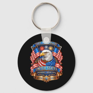 250 Anniversary USA Patriotic Eagle 250th 4th of Key Ring