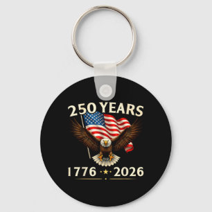 250 Anniversary USA Patriotic Eagle 250th 4th of Key Ring