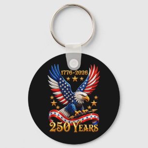 250 Anniversary USA Patriotic Eagle 250th 4th of Key Ring
