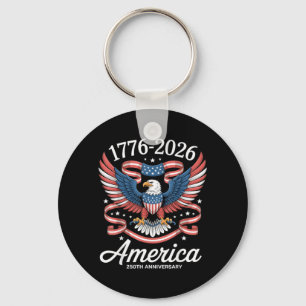 250 Anniversary USA Patriotic Eagle 250th 4th of Key Ring