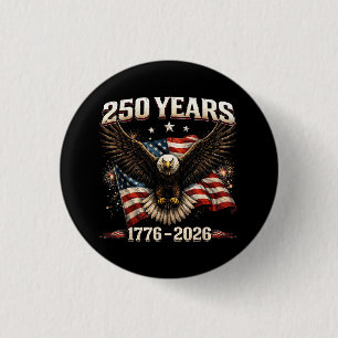 250 Anniversary USA Patriotic Eagle 250th Independ 3 Cm Round Badge