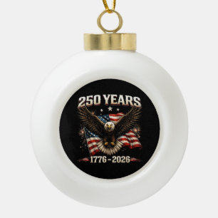 250 Anniversary USA Patriotic Eagle 250th Independ Ceramic Ball Christmas Ornament