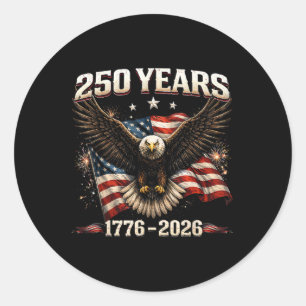 250 Anniversary USA Patriotic Eagle 250th Independ Classic Round Sticker