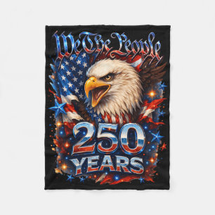 250 Anniversary Usa Patriotic Eagle 250th Independ Fleece Blanket
