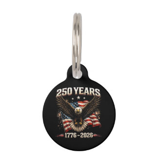 250 Anniversary USA Patriotic Eagle 250th Independ Pet Tag
